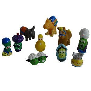 VeggieTales Nativity Set 9 Pieces Figures Toys Girl Boy with Little People Horse